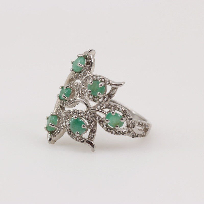 Anillo de esmeralda y cubic zirconia - Anillos