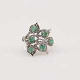 Anillo de esmeralda y cubic zirconia - Anillos