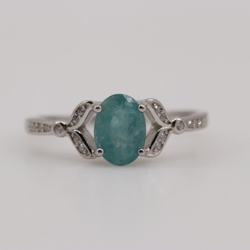 Anillo de esmeralda y cubic zirconia - Anillos