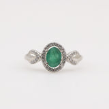 Anillo de esmeralda y cubic zirconia - Anillos