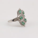 Anillo de esmeralda y cubic zirconia - Anillos
