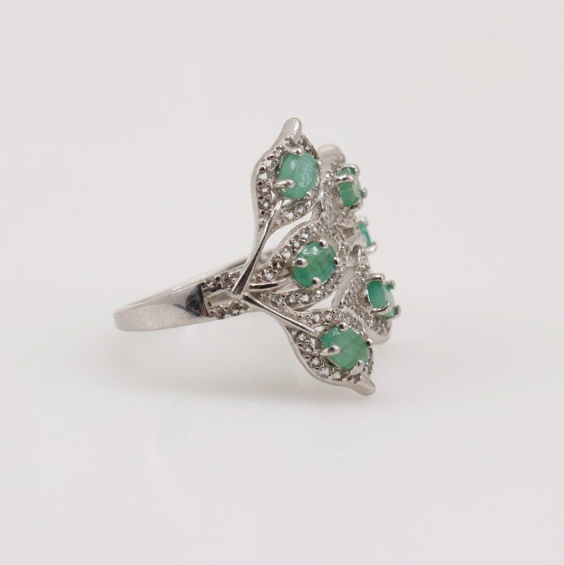 Anillo de esmeralda y cubic zirconia - Anillos