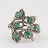 Anillo de esmeralda y cubic zirconia - Anillos