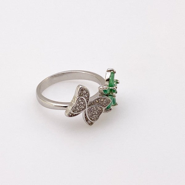 Anillo de esmeralda y cubic zirconia - Anillos