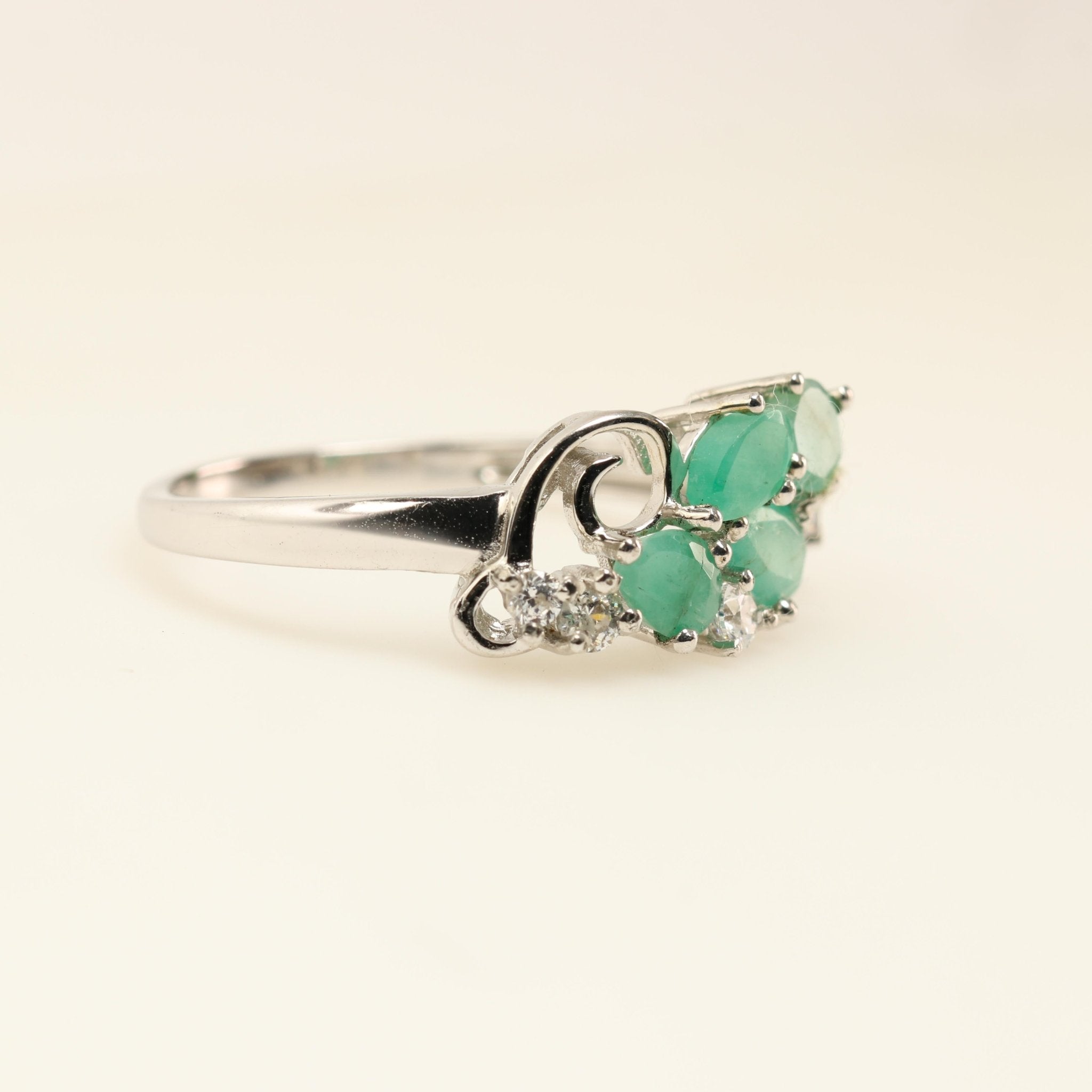 Anillo de esmeralda y cubic zirconia - Anillos
