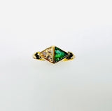 Anillo de Esmeralda y diamantes en oro 18 k - Anillos
