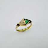 Anillo de Esmeralda y diamantes en oro 18 k - Anillos