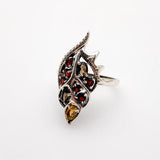 Anillo de Granate, citrino y cuarzo ahumado - Anillos