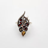 Anillo de Granate, citrino y cuarzo ahumado - Anillos