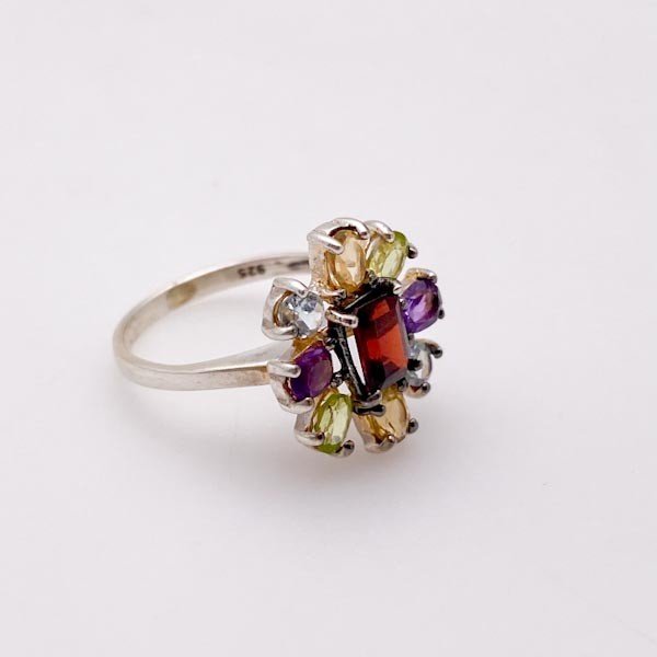 Anillo de Granate, Peridoto, Topacio, Citrino y Amatista - Anillos