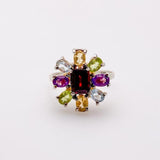 Anillo de Granate, Peridoto, Topacio, Citrino y Amatista - Anillos