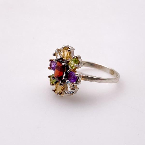 Anillo de Granate, Peridoto, Topacio, Citrino y Amatista - Anillos