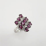 Anillo de Granate Rodolita y cubic zirconia - Anillos