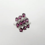 Anillo de Granate Rodolita y cubic zirconia - Anillos