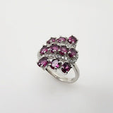 Anillo de Granate Rodolita y cubic zirconia - Anillos