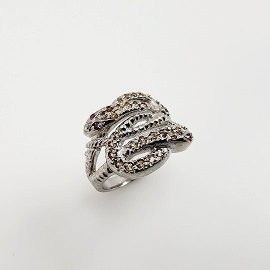 Anillo de Granate Rodolita y Zafiro - Anillos
