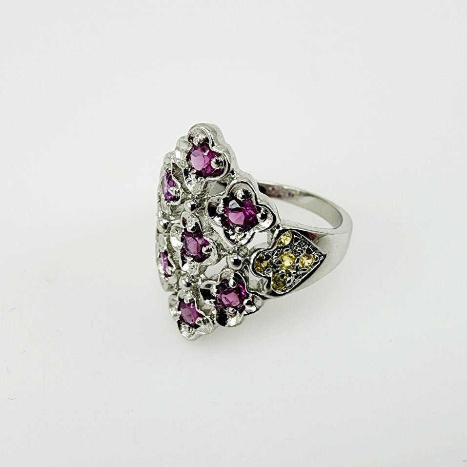 Anillo de Granate Rodolita y Zafiro - Anillos