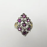 Anillo de Granate Rodolita y Zafiro - Anillos