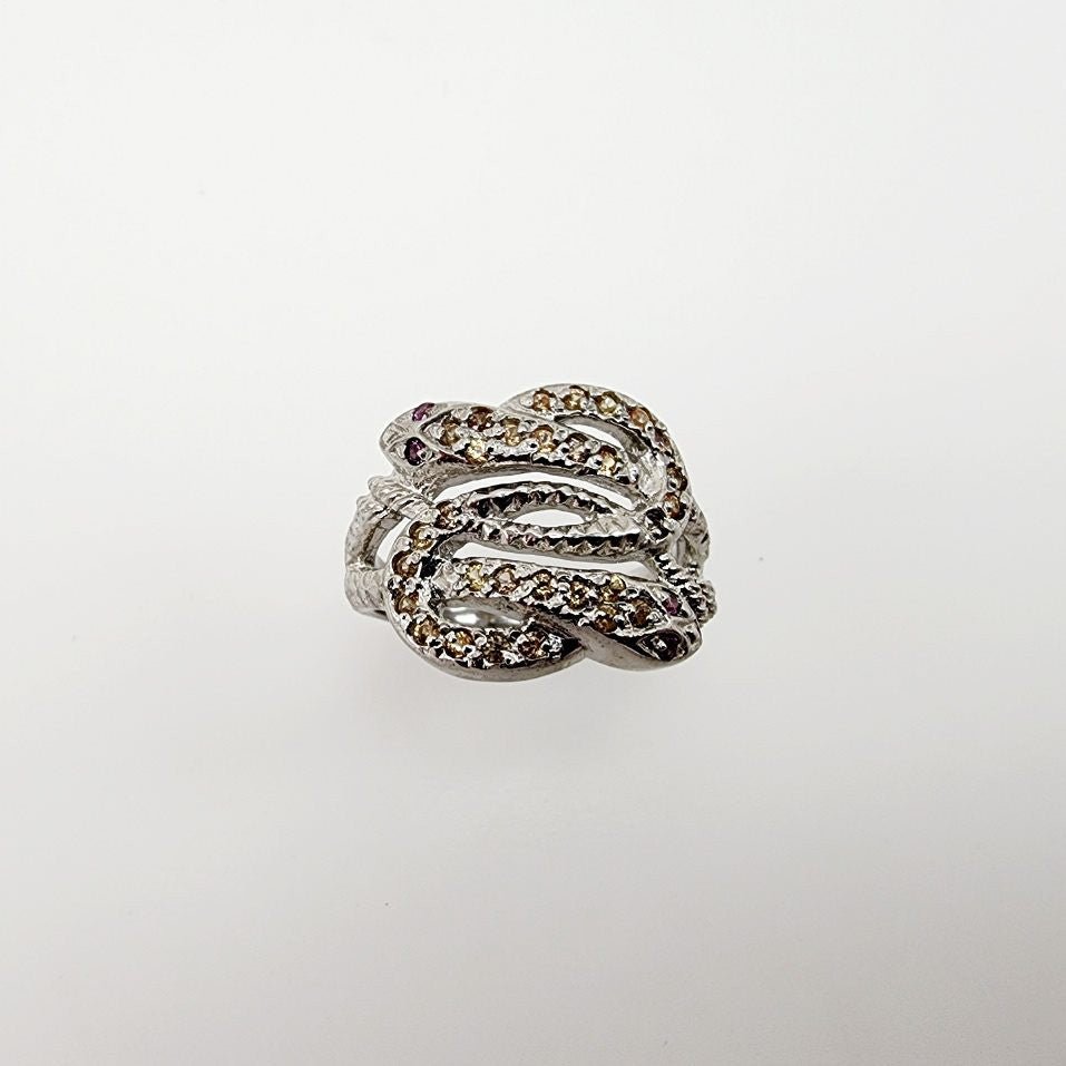 Anillo de Granate Rodolita y Zafiro - Anillos