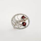 Anillo de Granate y cubic zirconia - Anillos