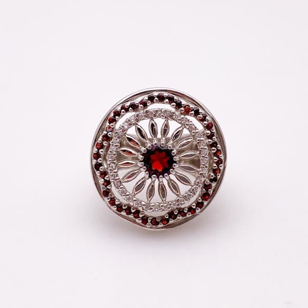 Anillo de Granate y cubic zirconia - Anillos