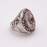 Anillo de Granate y cubic zirconia - Anillos
