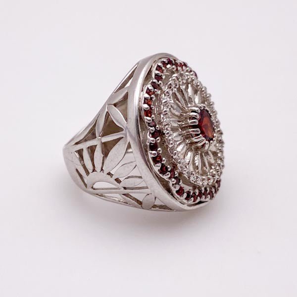 Anillo de Granate y cubic zirconia - Anillos