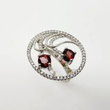 Anillo de Granate y cubic zirconia - Anillos