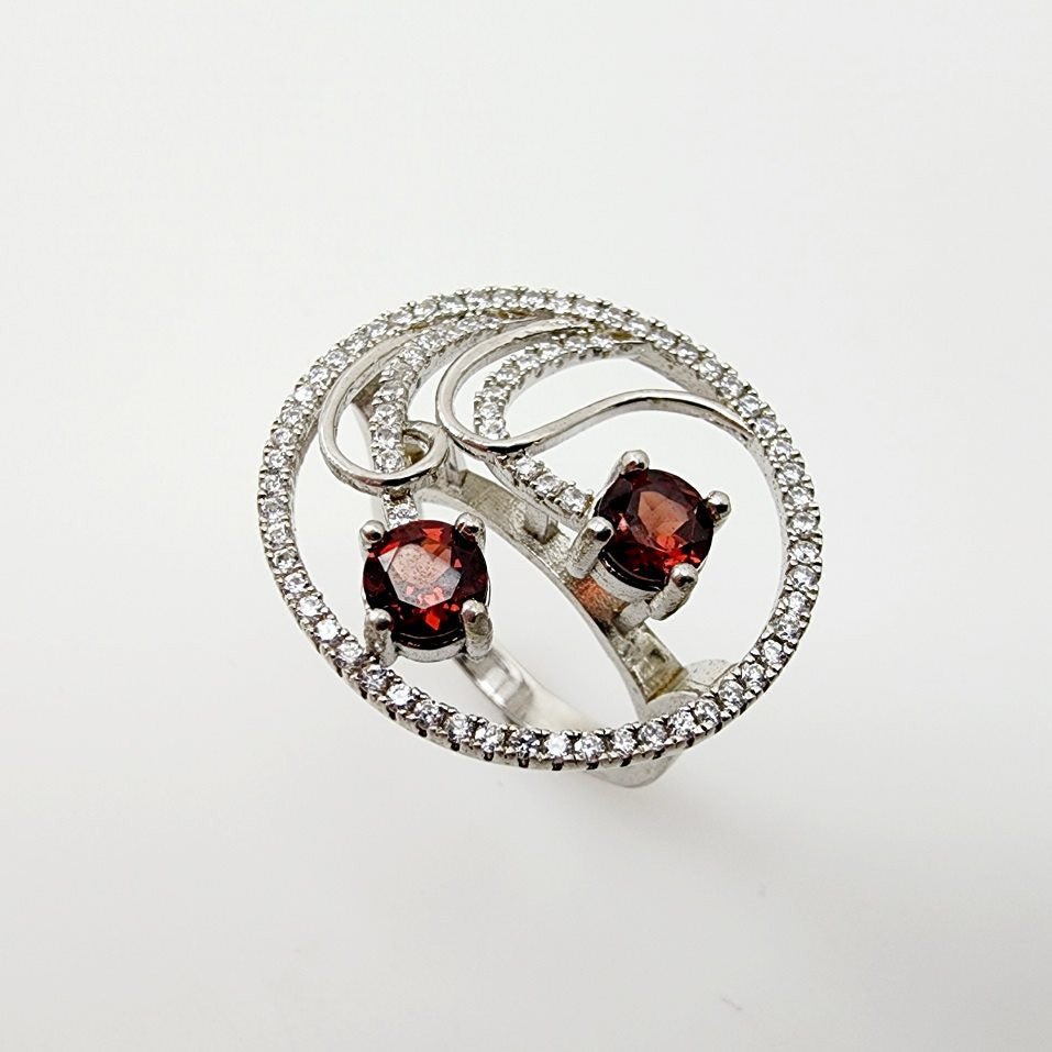 Anillo de Granate y cubic zirconia - Anillos