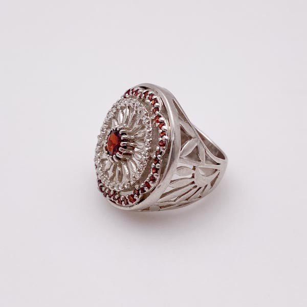 Anillo de Granate y cubic zirconia - Anillos