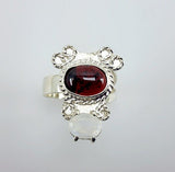 Anillo de Granate y Piedra Luna - Anillos