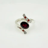 Anillo de Granate y Topacio Blanco - Anillos