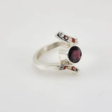 Anillo de Granate y Topacio Blanco - Anillos