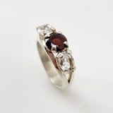 Anillo Granate y Topacio Blanco Plata 925 - Anillos