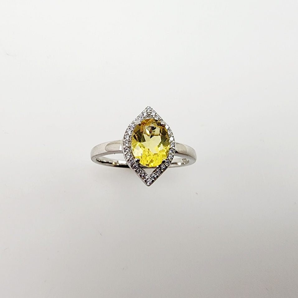 Anillo de Heliodoro y cubic zirconia - Anillos
