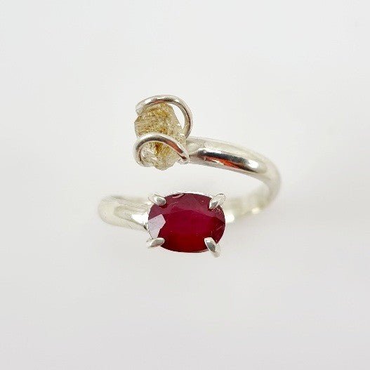 Anillo de Herkimer y Rubí - Anillos