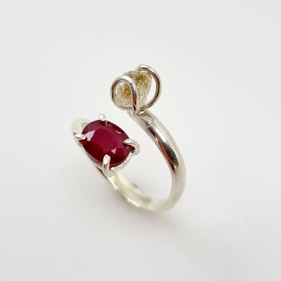 Anillo de Herkimer y Rubí - Anillos