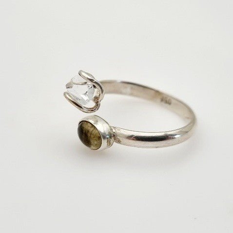 Anillo de Herkimer y turmalina - Anillos
