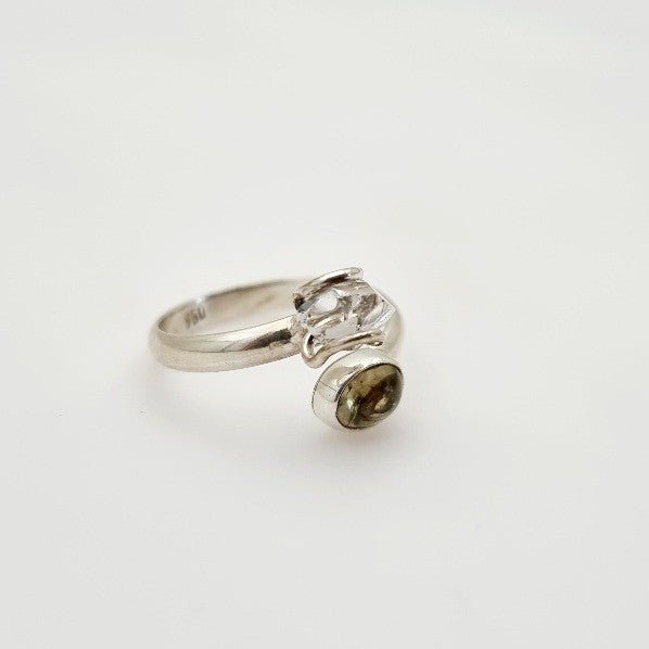 Anillo de Herkimer y turmalina - Anillos