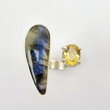 Anillo de Labradorita y citrino - Anillos