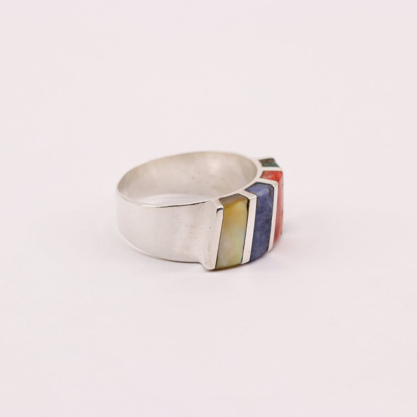 Anillo de Lapislázuli, Nacar, Turquesa y Rodonita - Anillos