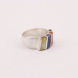 Anillo de Lapislázuli, Nacar, Turquesa y Rodonita - Anillos
