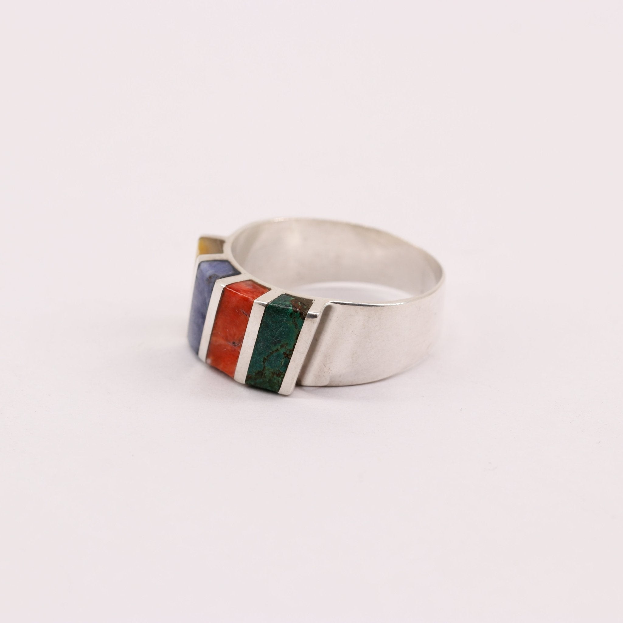 Anillo de Lapislázuli, Nacar, Turquesa y Rodonita - Anillos