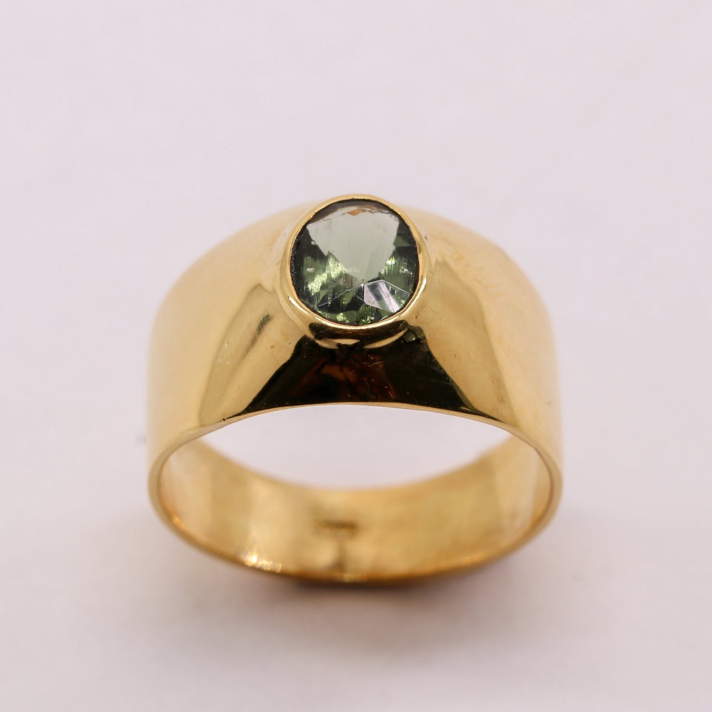 Anillo de Moldavita en oro 18K - Anillos