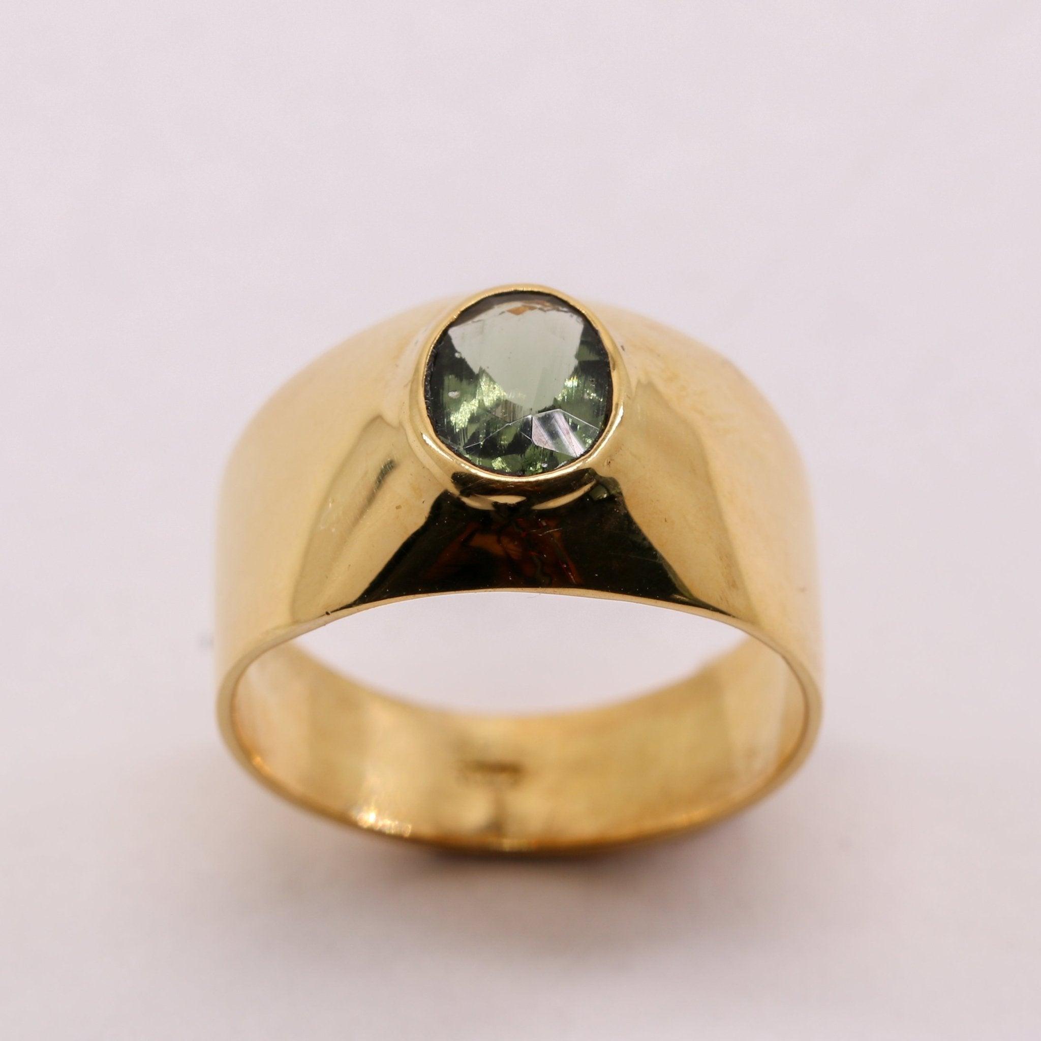 Anillo de Moldavita en oro 18K - Anillos