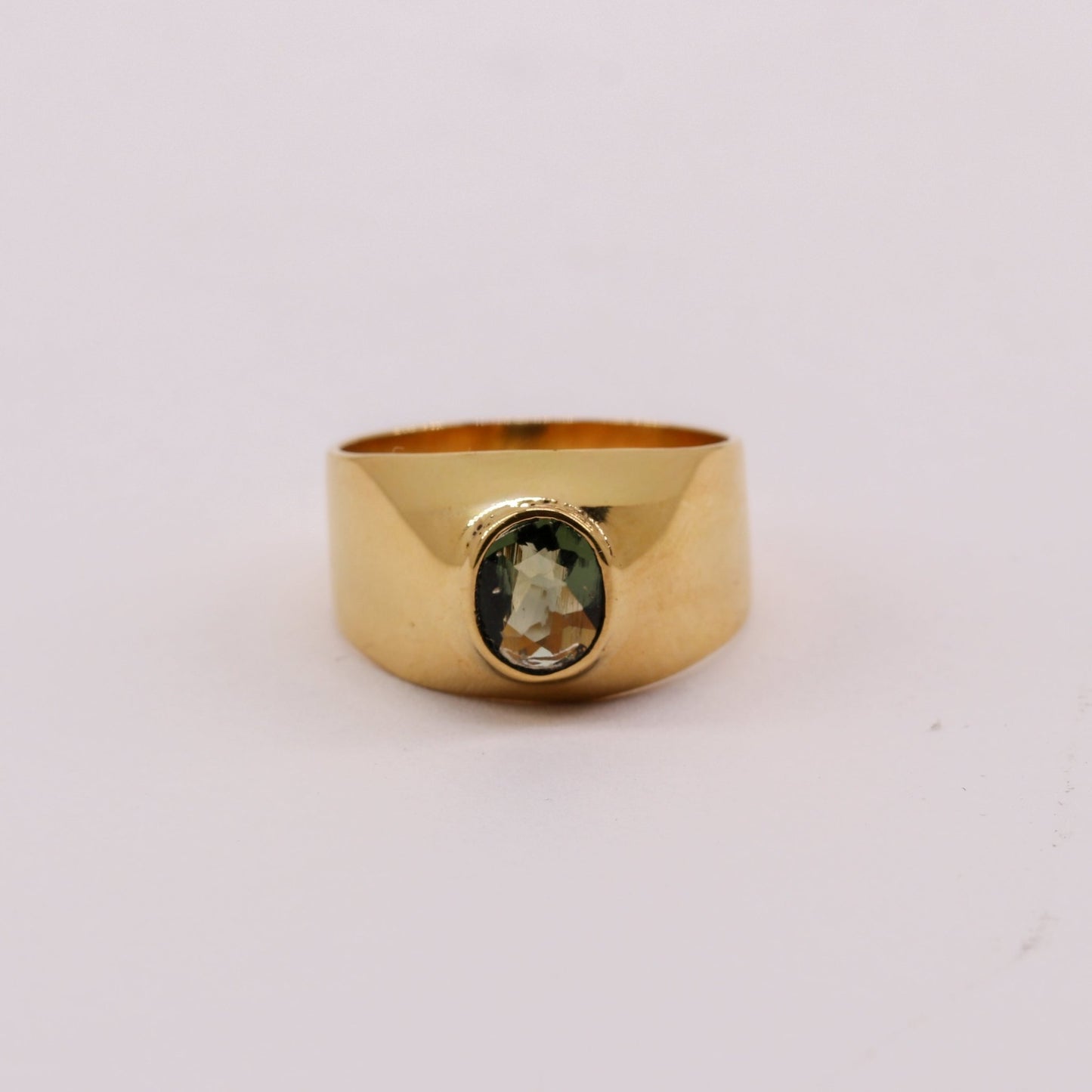 Anillo de Moldavita en oro 18K - Anillos