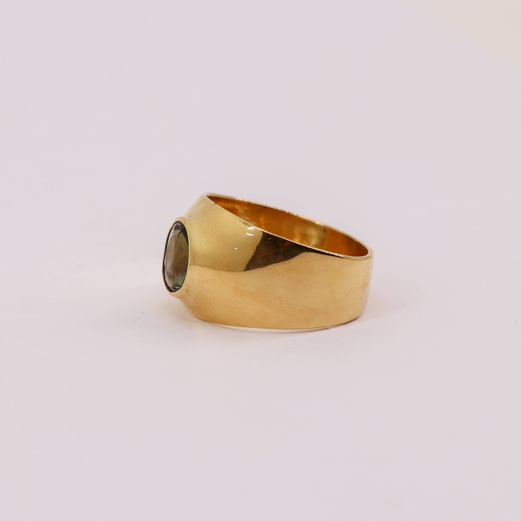 Anillo de Moldavita en oro 18K - Anillos