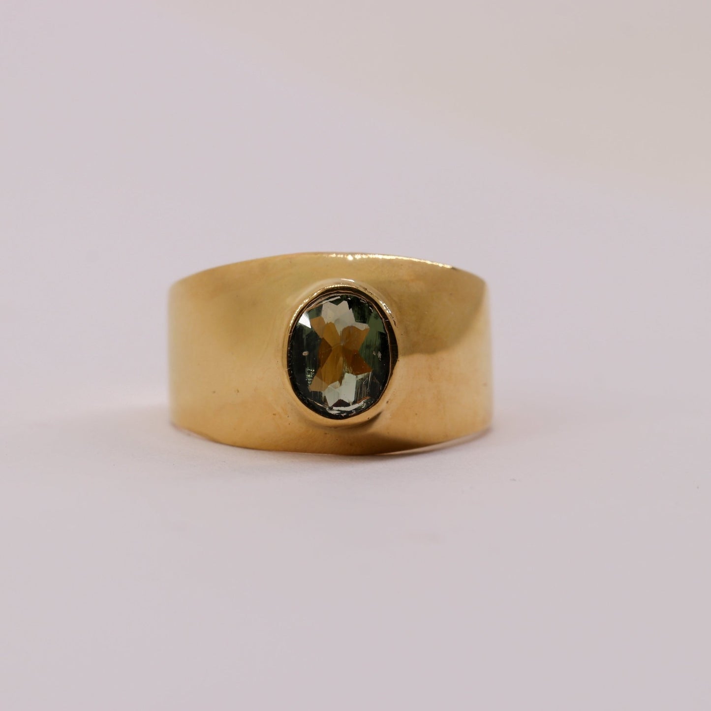 Anillo de Moldavita en oro 18K - Anillos