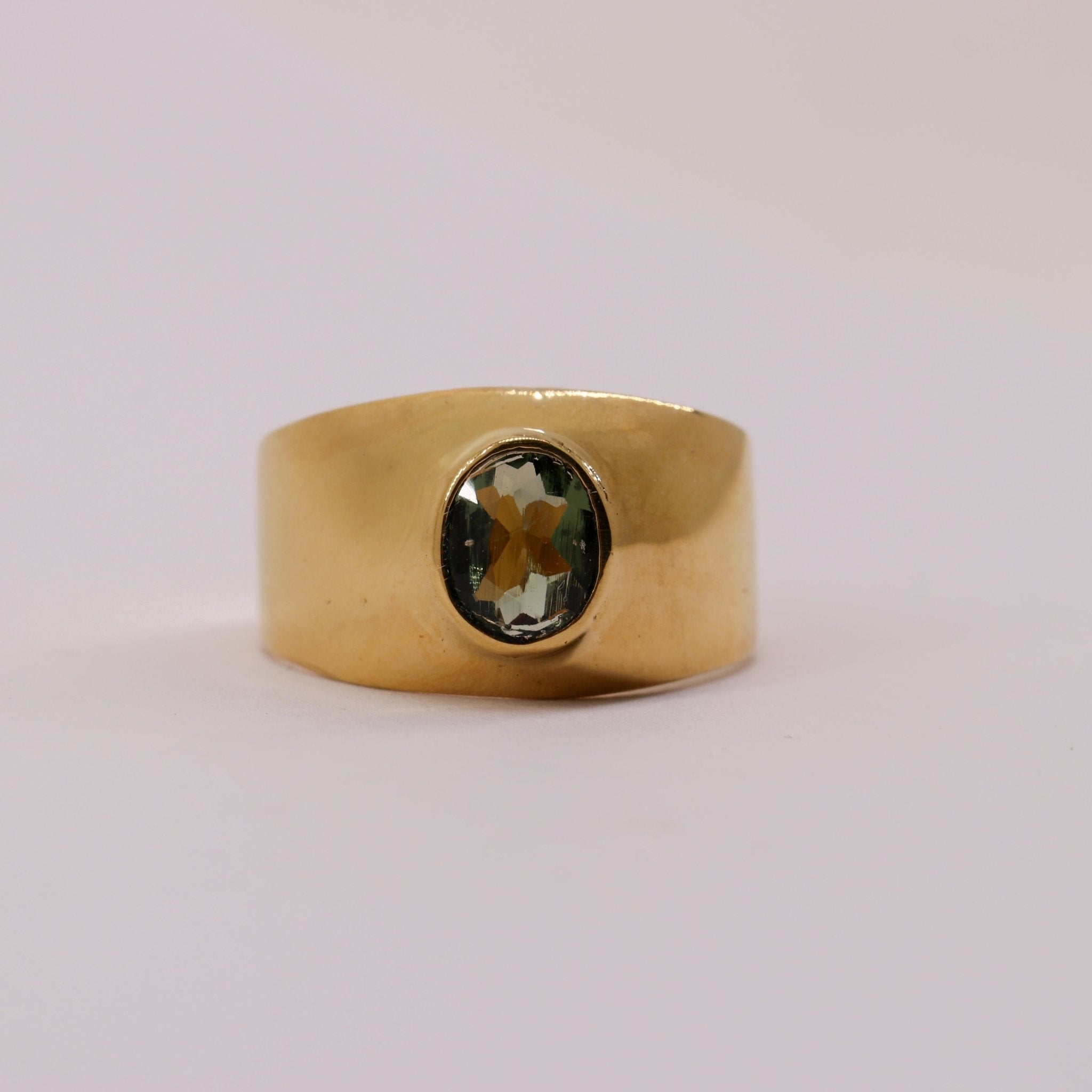 Anillo de Moldavita en oro 18K - Anillos