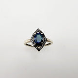 Anillo de Ópalo Azul y cubic zirconia - Anillos